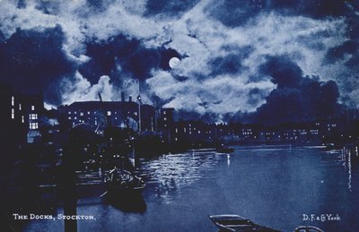 Rıhtım, Stockton-on-Tees (renkli lito) by English School