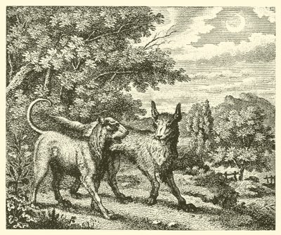 Köpek ve kurt (gravür) by English School