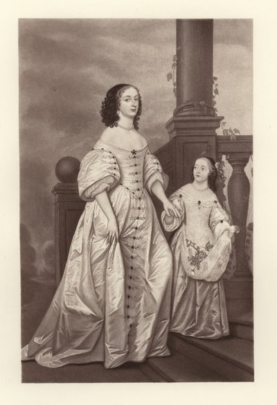 Seçmen Sophia ve kızı Sophia Charlotte Prusya Kraliçesi by English School