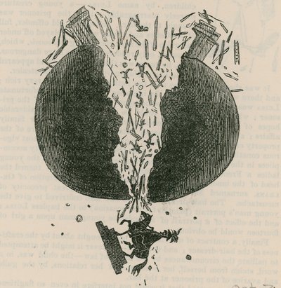 Wellington Heykeli'nin düşüşü; karikatür by English School