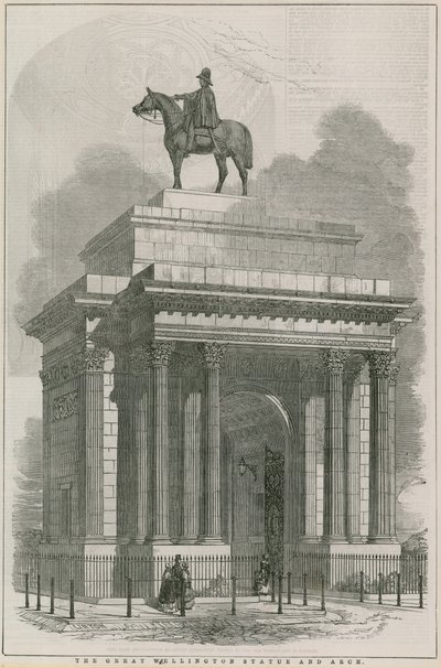 Büyük Wellington heykeli ve Arch, Hyde Park Corner, Londra by English School