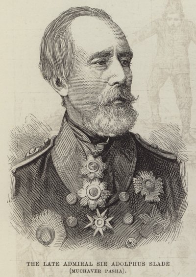 Merhum Amiral Sir Adolphus Slade, Muchaver Paşa (gravür) by English School