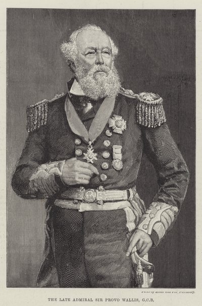 Merhum Amiral Sir Provo Wallis, GCB (gravür) by English School
