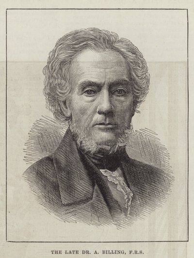 Merhum Dr A Billing, FRS (gravür) by English School