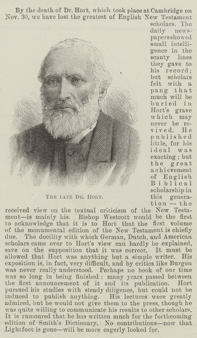 Merhum Dr Hort (gravür) by English School