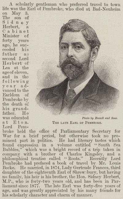 Pembroke geç Earl (gravür) by English School