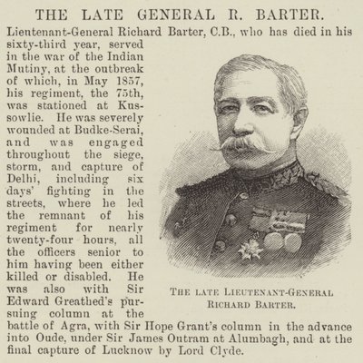 Rahmetli Korgeneral Richard Barter (gravür) by English School