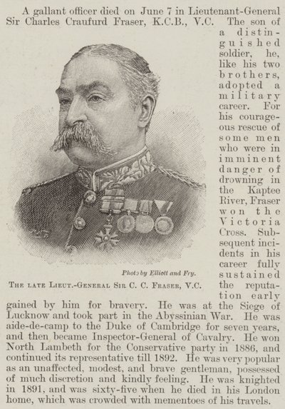 Rahmetli Korgeneral Sir CC Fraser, VC (gravür) by English School