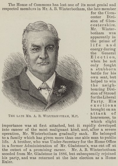 Merhum Bay AB Winterbotham, MP (gravür) by English School