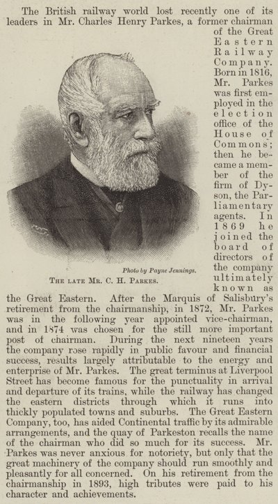 Merhum Bay CH Parkes (gravür) by English School
