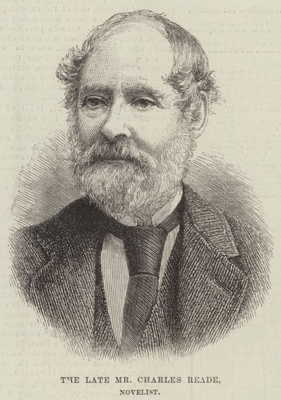 Merhum Bay Charles Reade, Romancı (gravür) by English School