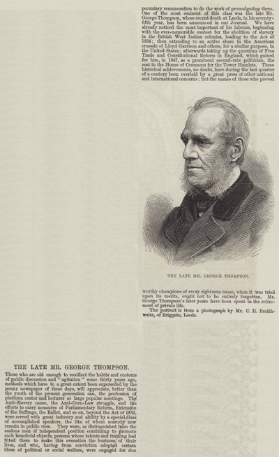 Merhum Bay George Thompson (gravür) by English School