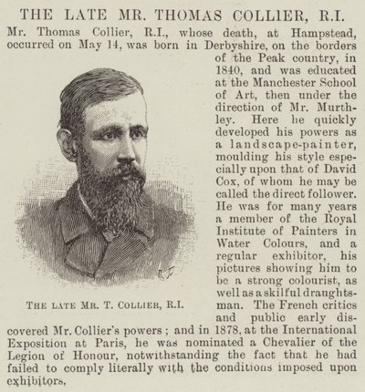 Merhum Bay Thomas Collier, RI (gravür) by English School