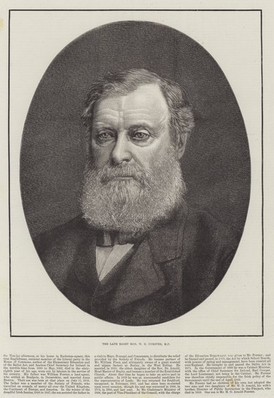 Rahmetli Sayın WE Forster, MP (gravür) by English School