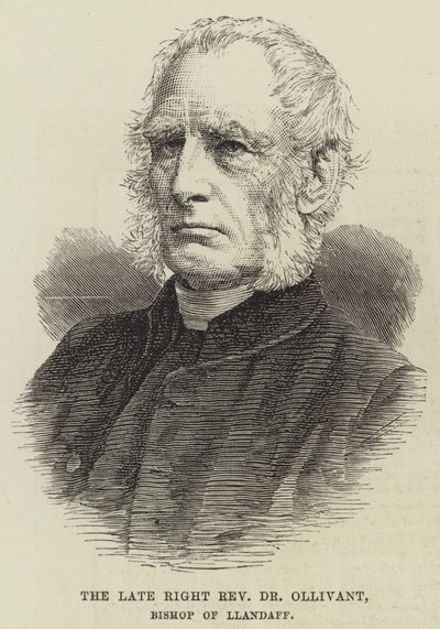 Geç Sağ Muhterem Dr Ollivant, Llandaff Piskoposu (gravür) by English School