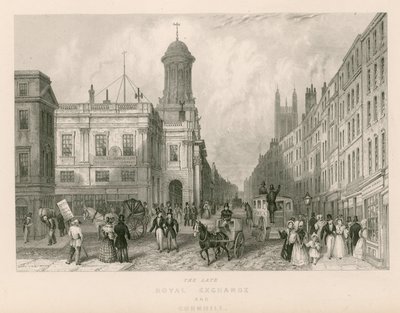 Geç Royal Exchange ve Cornhill, Londra by English School