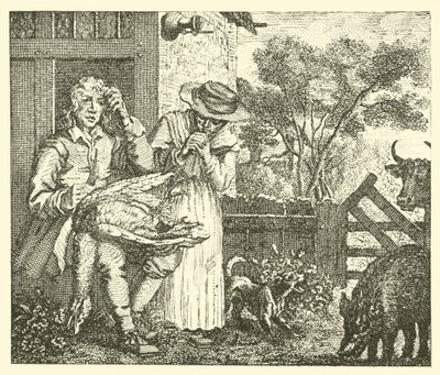 Adam ve kazı (gravür) by English School