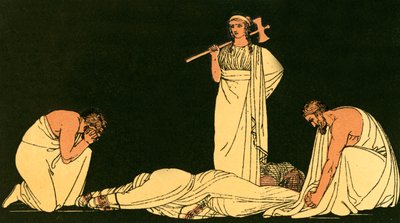 The murder of Agamemnon by English School