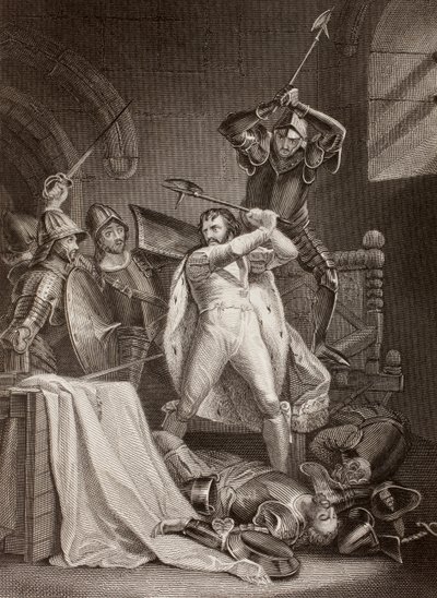 İngiltere Kralı II. Richard'ın 1400'de Pontefract Kalesi'nde öldürülmesi (taş) by English School