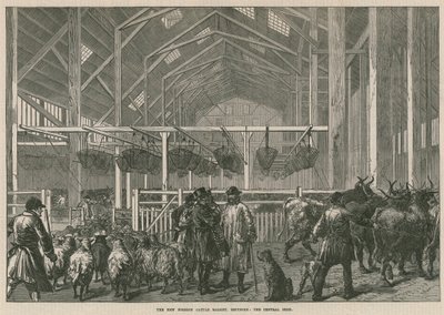 Yeni yabancı sığır pazarı, Deptford, Londra - merkezi baraka by English School