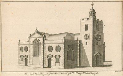 St Mary Parish Kilisesi'nin kuzey batı umudu, Whitechaple, Londra by English School