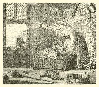 Hemşire ve kurt (gravür) by English School