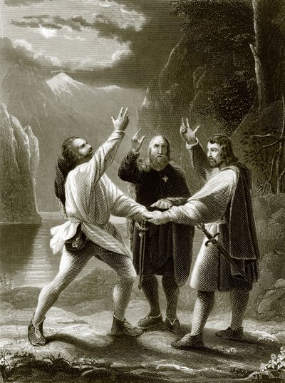 The oath of the three Swiss by English School