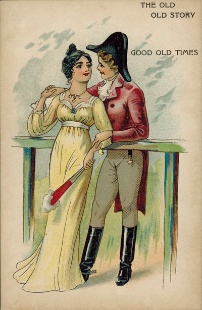 Eski eski hikaye, Regency zamanlarında aşk (chromolitho) by English School