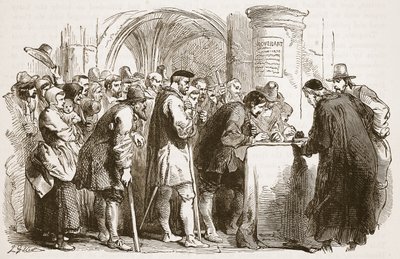 St. Giles kilisesinde Sözleşmeyi imzalayan insanlar, Edinburgh, Cassells Illustrated History of England