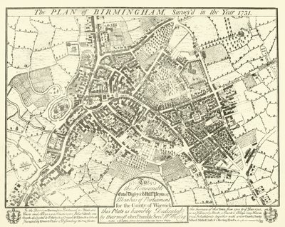 1731 yılında incelenen Birmingham planı by English School