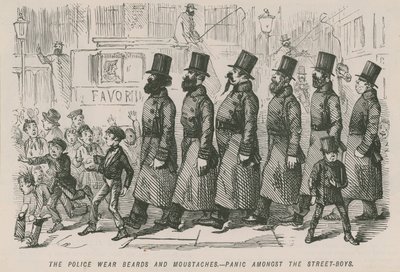 Polis sakal ve bıyık takıyor by English School