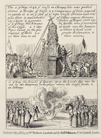 İkonoklastlar ve püritenler tarafından Cheapside Cross