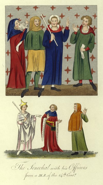 Subayları ile senechal, 14. yüzyıl by English School