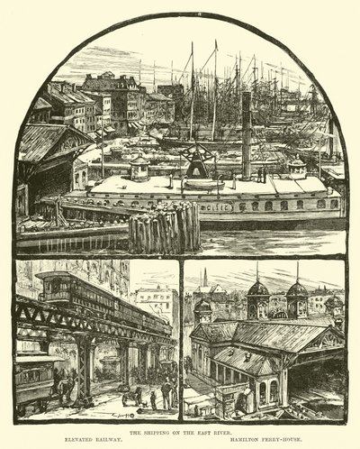 Doğu Nehri üzerindeki nakliye; Yükseltilmiş demiryolu; Hamilton Feribot Evi by English School