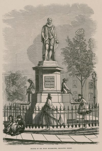 Islington Green'deki Sir Hugh Myddleton heykeli by English School