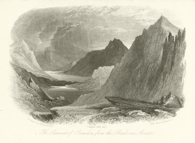 Llanberis tırmanışından Snowdon zirvesi, Galler by English School