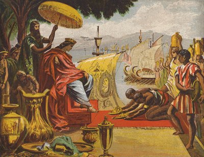Kral Süleyman#39;ın zenginliği (renkli litho) by English School