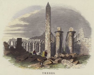 Thebes (renkli gravür) by English School
