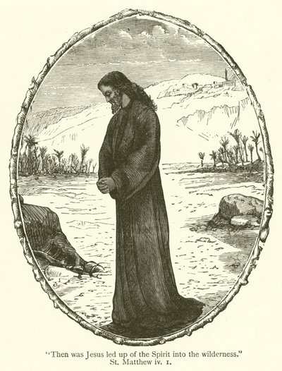 "Sonra İsa, Ruh aracılığıyla çöle götürüldü", St Matta, iv by English School