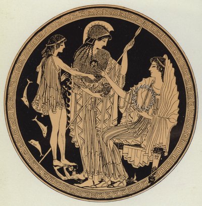 Theseus, Amphitrite'in önüne getirdi (renkli lito) by English School