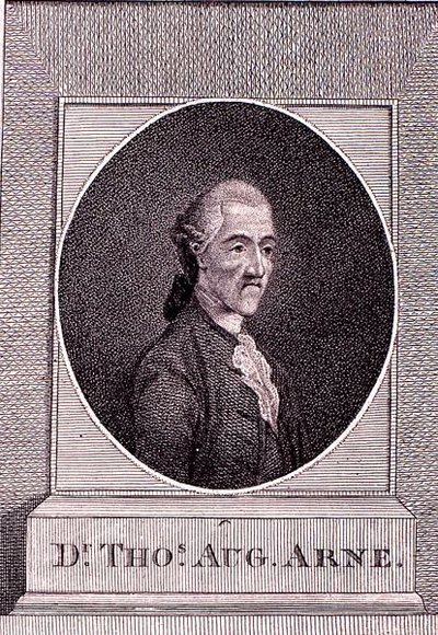 Thomas Augustine Arne (1710-78) (gravür) by English School