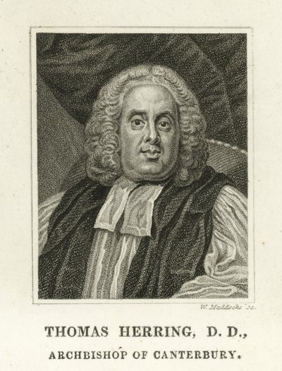 Thomas Herring, Canterbury Başpiskoposu (gravür) by English School