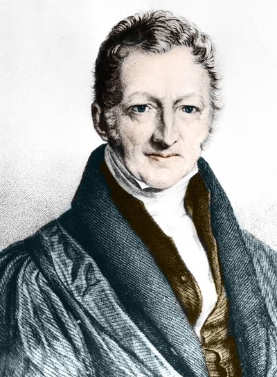 Thomas Robert Malthus (renkli gravür) by English School