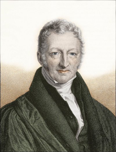 Thomas Robert Malthus (renkli gravür) by English School