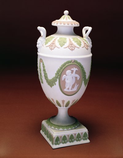Üç renkli Jasper vazo şeklinde vazo, John Flaxman