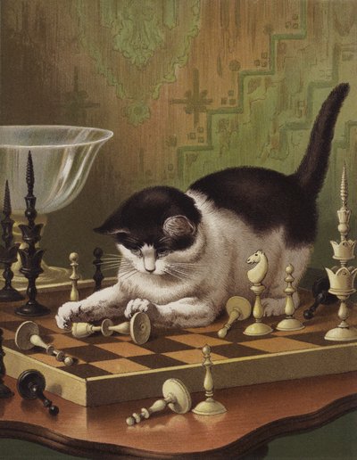 Satrançta Oynayan Tib (chromolitho) by English School