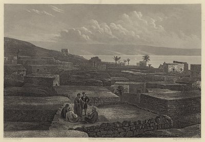 Tiberias ve Celile Denizi (gravür) by English School