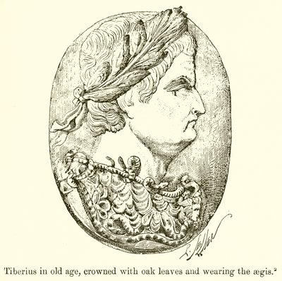 Yaşlılıkta Tiberius, Meşe Yapraklarıyla Taçlanmış ve Aegis takmış by English School