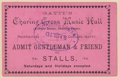 Gattis Charing Cross Müzik Salonu Bileti by English School