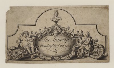 Anvers Bileti, 22 Aralık 1730 by English School
